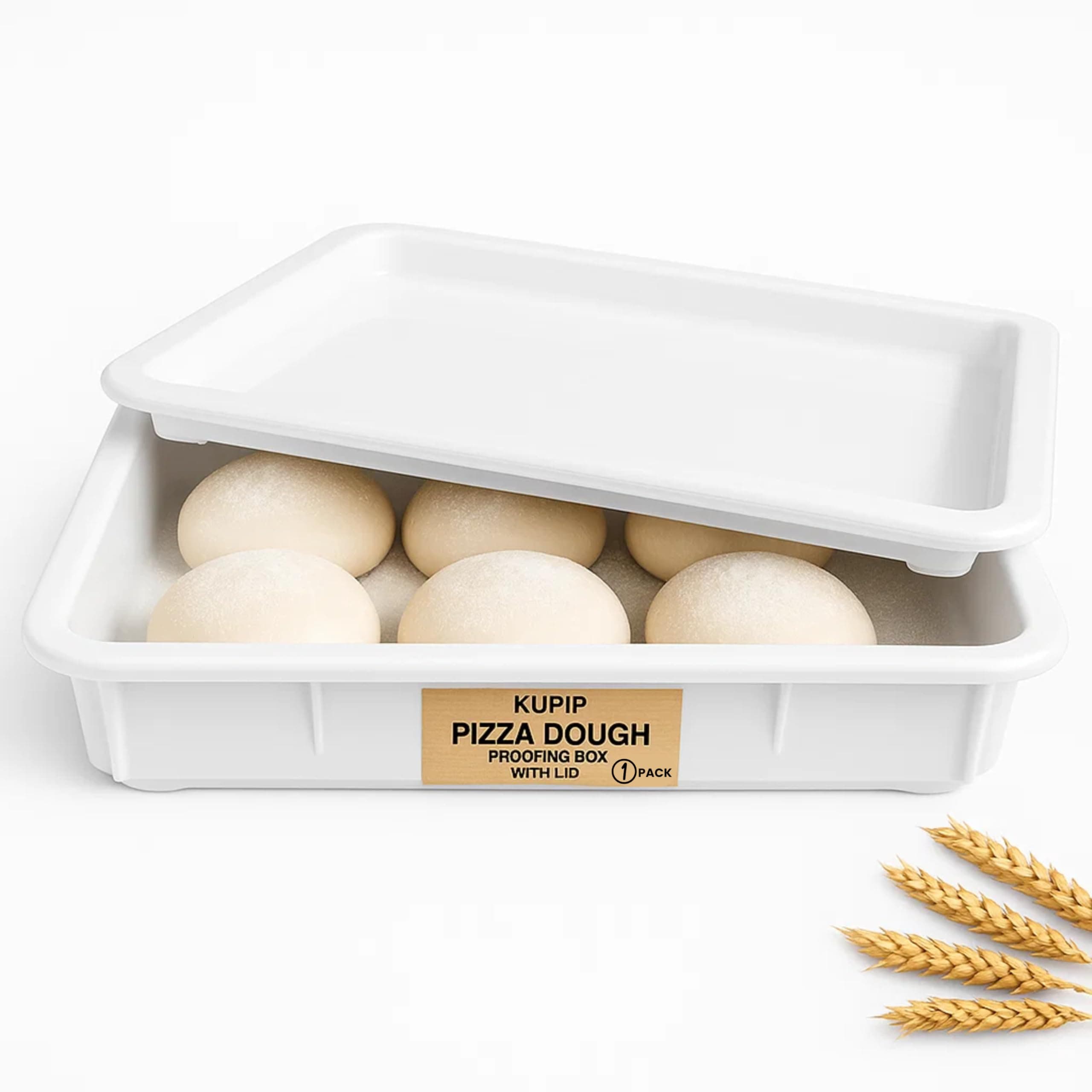 Pizza Dough Proofing Box Commercial Quality with lid - 1 box and 1 lid Included. Stackable and Perfect to use as Pizza dough proofing container or bread proofing box (17.50 x 13 Inches) x1