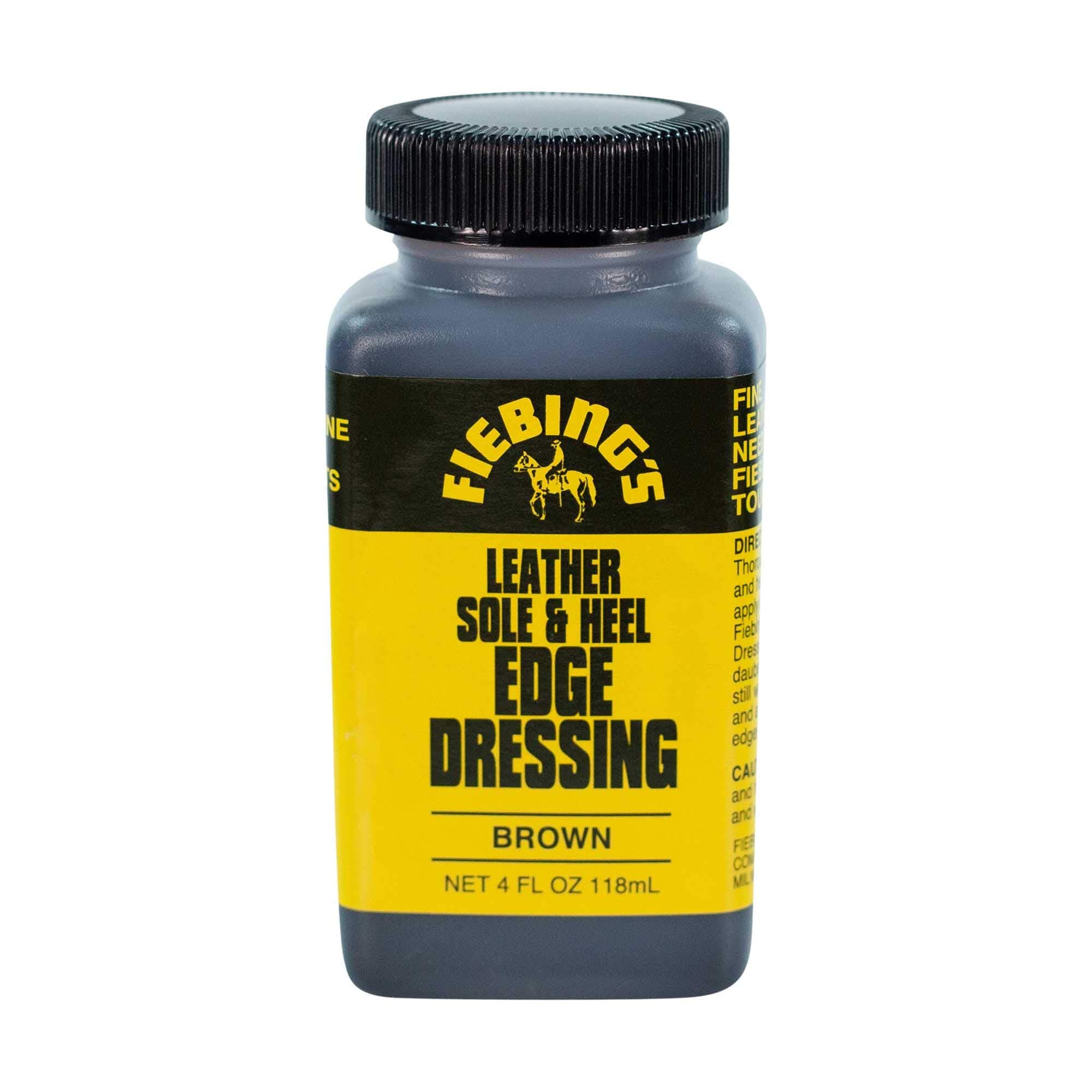 Leather Sole & Heel Edge Dressing (4 oz) - High Gloss, Protective Shoe Dressing Polish - Includes Brush Applicator