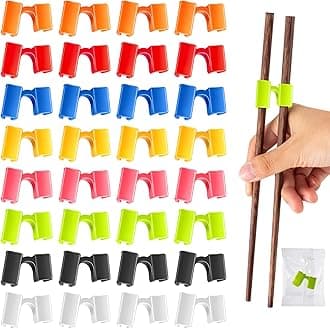200 Pcs Reusable Chopsticks Helper Multicolor Plastic Practice Chopstick Trainer Hinges Connector Chinese Chop Stick Helper for Adult Learner Beginner