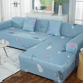 jia cool 1 pcs Sectional Couch Covers, Printed L-Shaped , Stretch Couch Slipcovers for Sectional Sofa,Suitable for Combined Chaise Longue Cover (Pattern XYUN,2 seat )