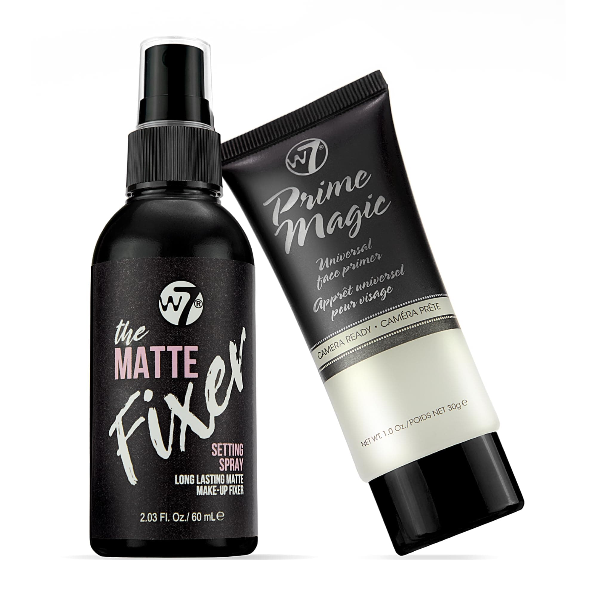W7 Prime Magic & The Fixer Matte Set - Makeup Primer & Setting Spray Duo for a Smooth, Matte Finish - Pore Minimiser & Shine Control - Quick-Drying, Non-Sticky - Vegan & Cruelty-Free