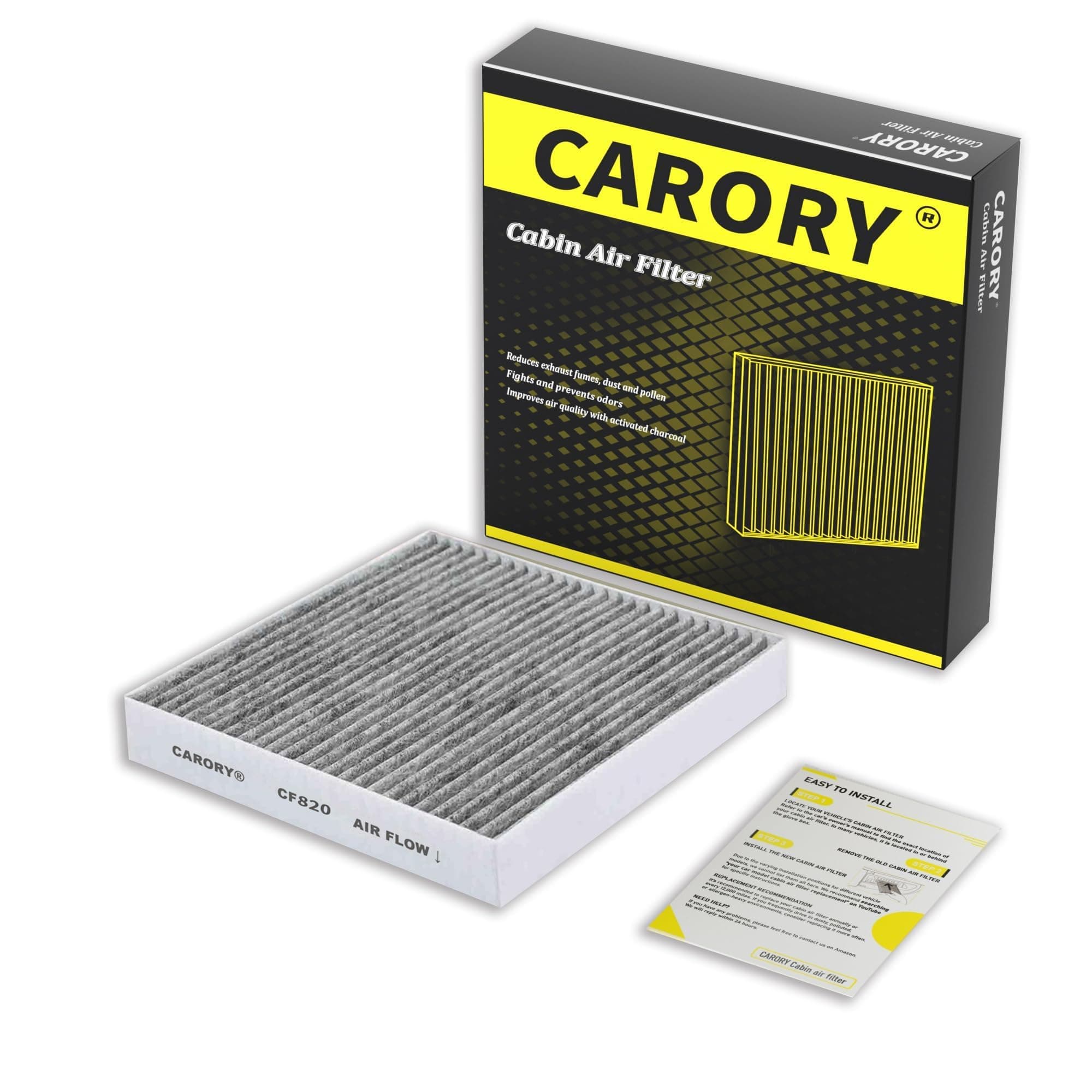 CARORY Cabin Air Filter with Activated Carbon for Select 2020-2025 Hyundai, Kia, Enesis Models - Elantra, Ionic 5/6, Santa Cruze/Fe, Sonata, Tucson, EV6, EV9, K5, Niro and more 2021 2022 2023 2024