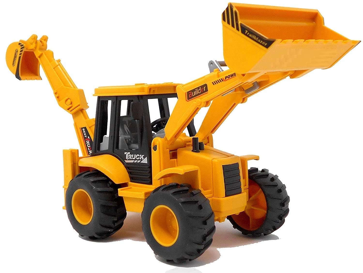 Brand Conquer Plastic Construction Realistic Engineer Vehicle Pushdozer Excavator Bulldozer Construction Toys Truck Machine for Kids Yellow (Excavator Construction Toy)
