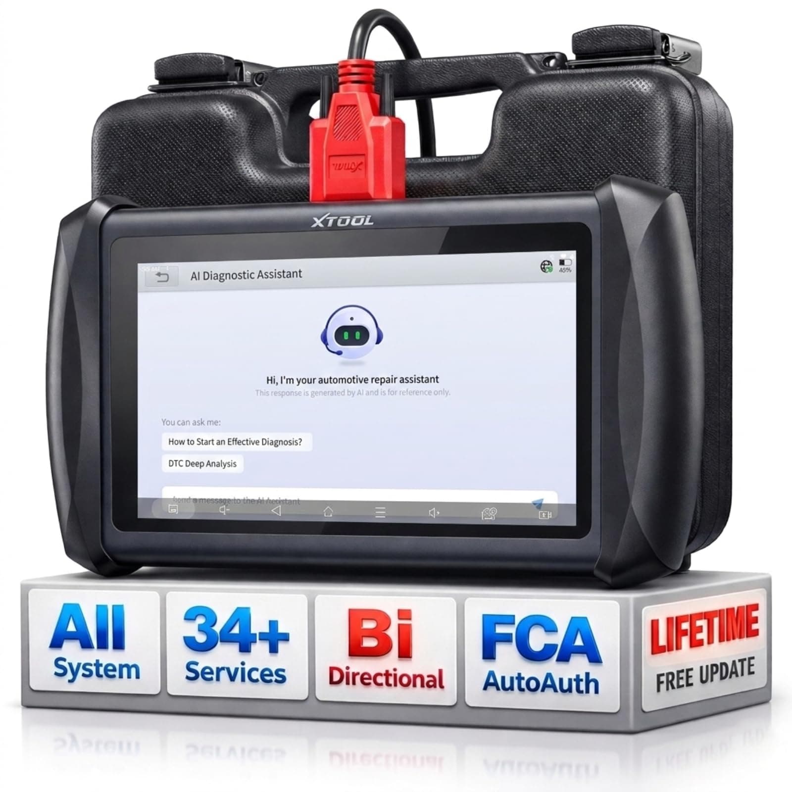 IP616 V2.0 Bidirectional Scan Tool with Lifetime Free Updates, AI-Assisted Full System OBD2 Scanner Diagnostic Tool with 34+ Reset Services, Active Test, CAN FD & DoIP, FCA AutoAuth, Android 10