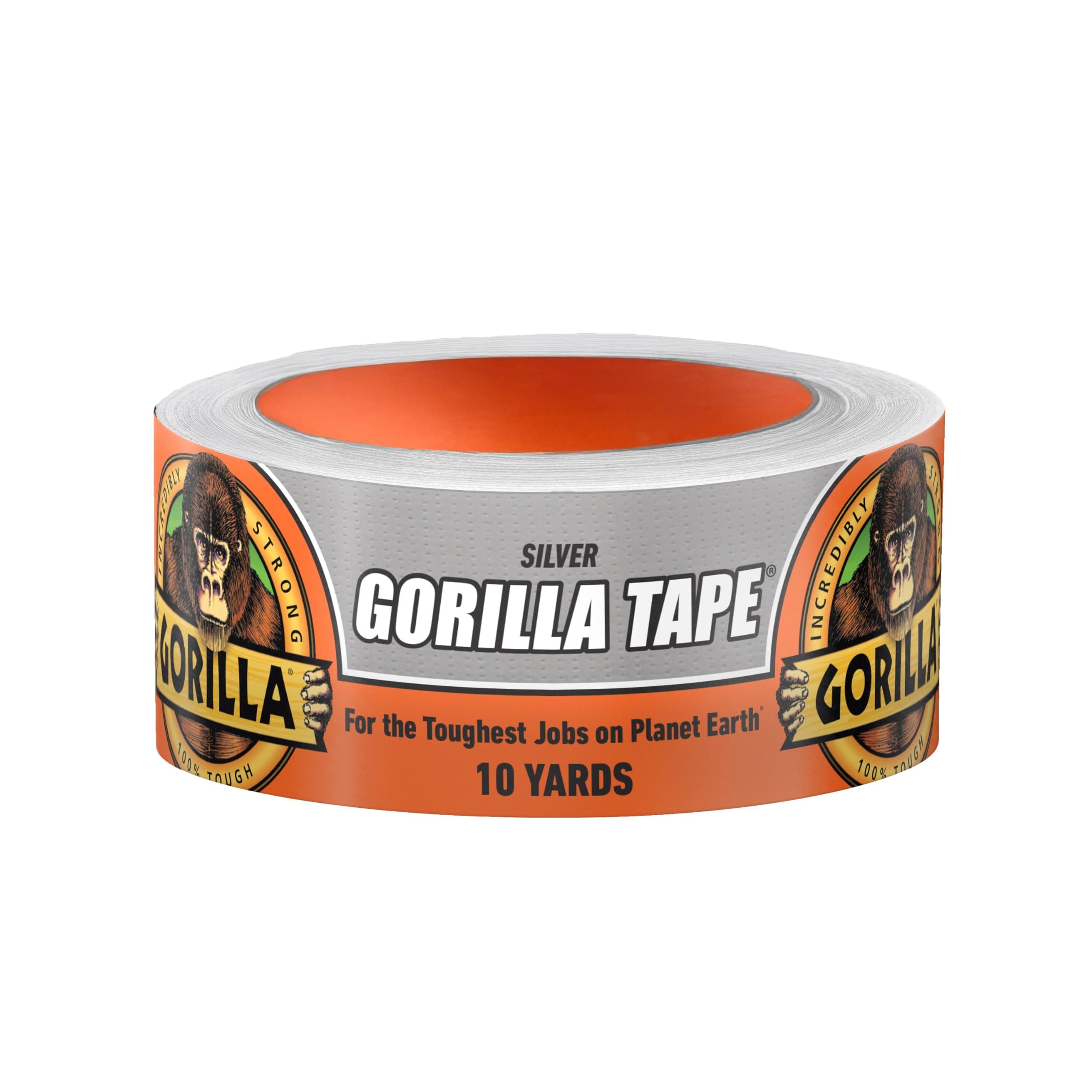 Gorilla Tape, 1.88 in x 10 yd, Silver (Pack of 1) - Duct, Utility, Triple Layer Strength, Indoor & Outdoor, Weather Resistant Shell