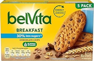 Belvita Breakfast Biscuits Low Sugar Chocolate Chips, 225 g (Pack of 1)