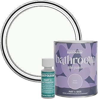 Rust-Oleum White Water-Resistant Bathroom Tile Paint in Matt Finish - STILL 750ML