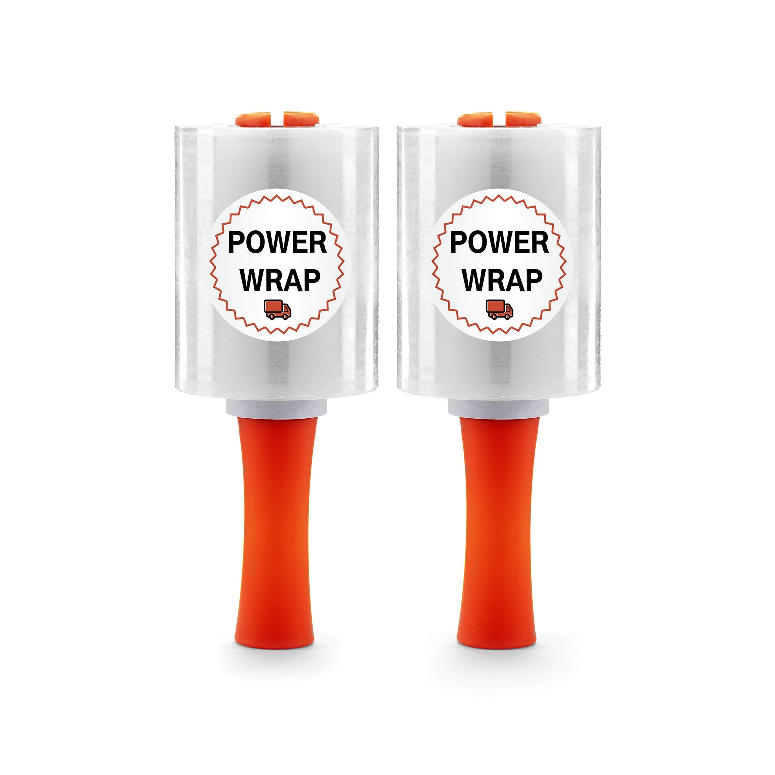 PowerWrap Heavy Duty Industrial Stretch Wrap - with Rolling Handle 5” x 1000ft 80 Gauge (2 Roll Pack) Moving Supplies, Plastic Wrap for Moving, Packing, Shrink, Self-Adhering Cling Film, Clear