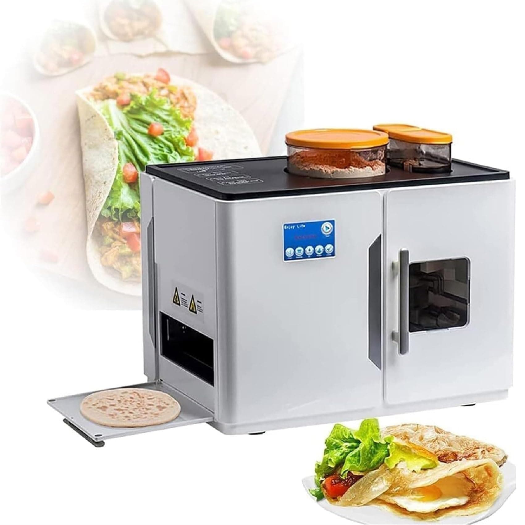Fully Automatic Roti Maker, Pancake Flatbreads Pita Making Machine One Key To Make 8 Pcs/One Time For Chapati, Flour Tortilla - One Key Operation