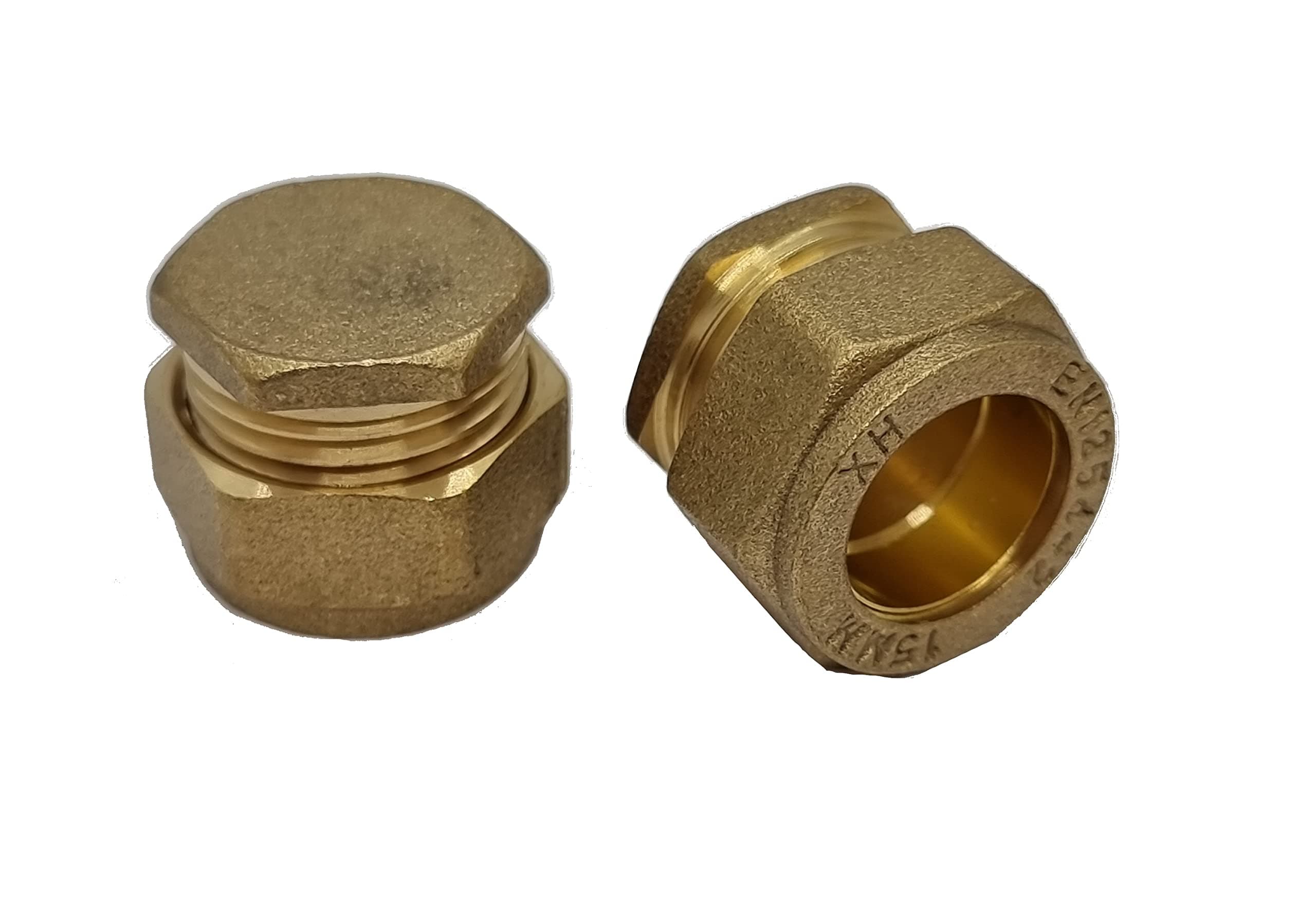 Pipestation 15mm Brass Compression Stop End Cap
