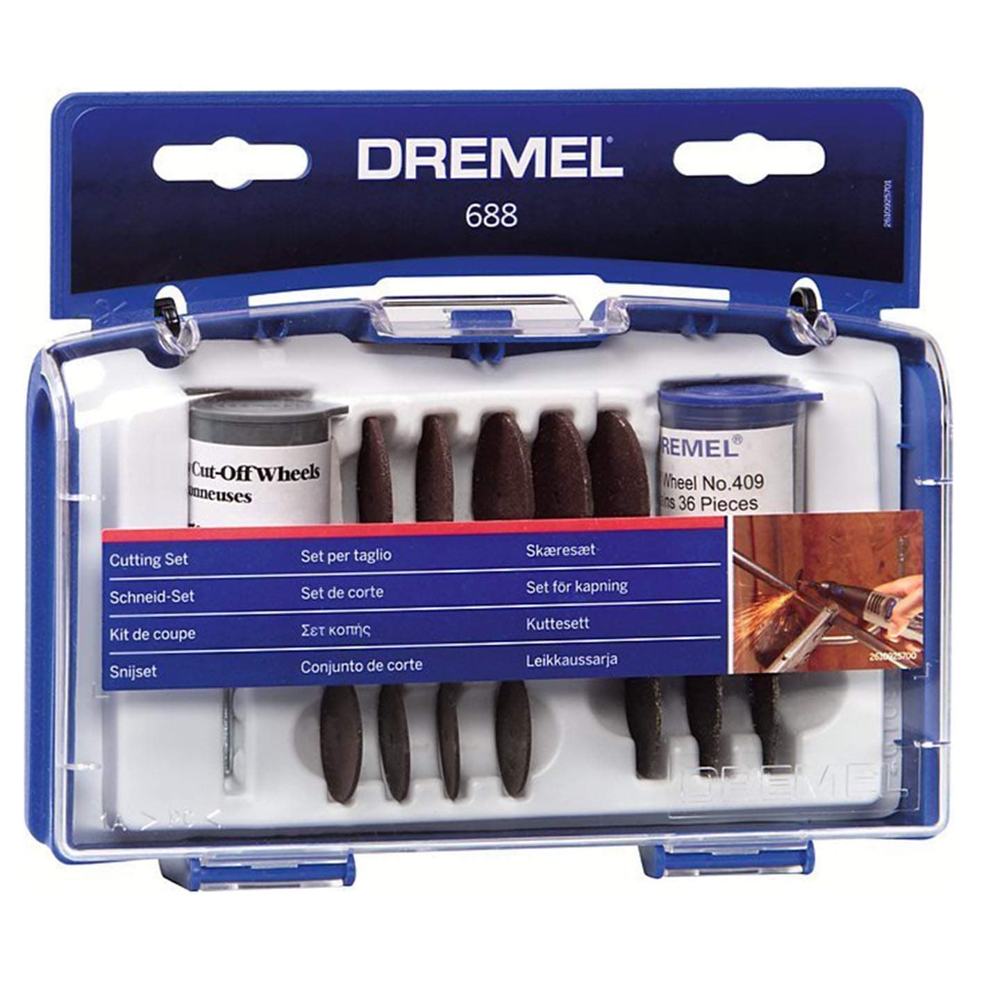 Dremel688-01 69-Piece Rotary Tool Accessory Cutting Disc Kit, Black