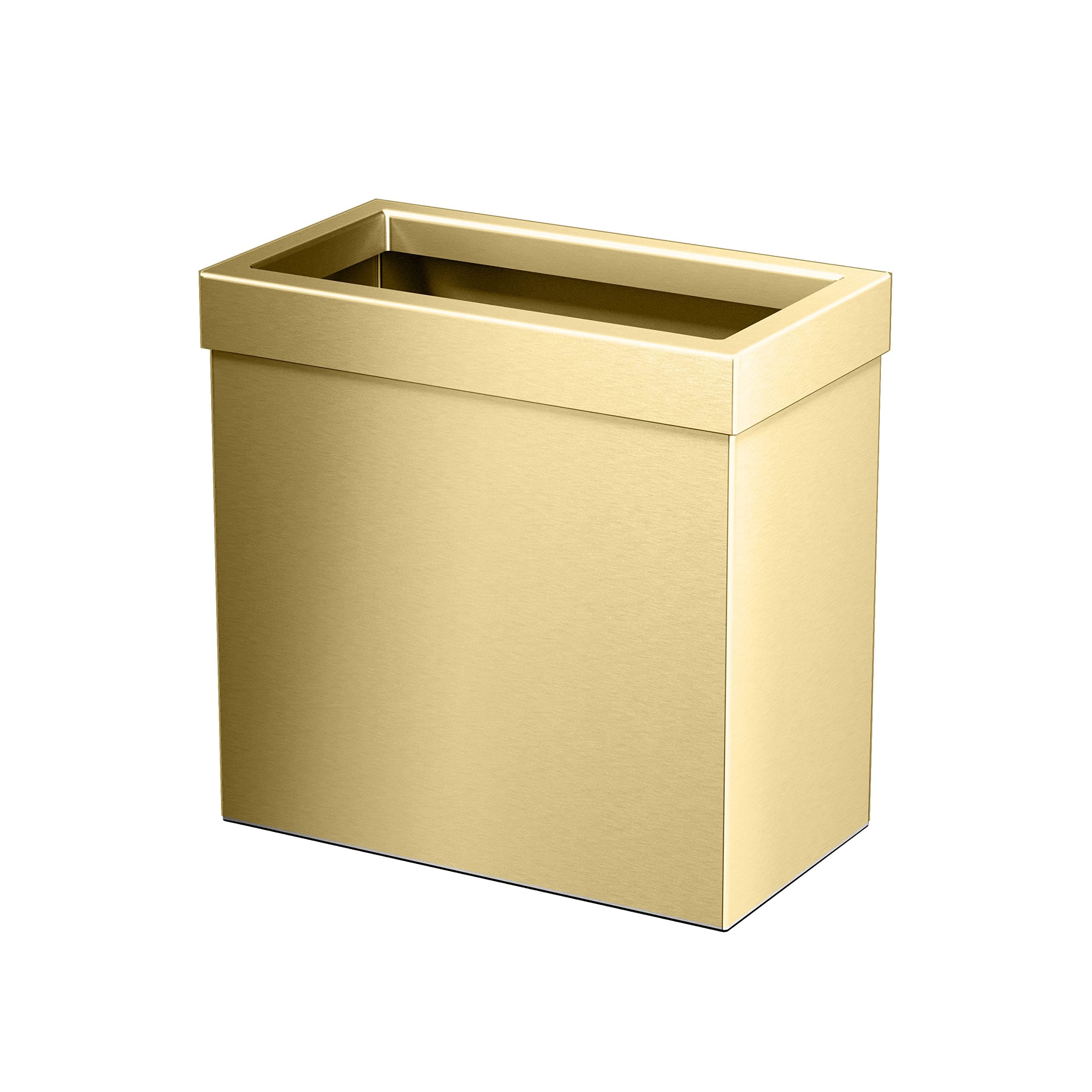 Gatco 1916B Modern Rectangle Wastebasket, Brushed Brass
