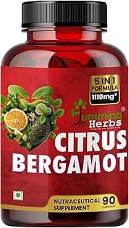 - Citrus Bergamot Capsules 15500mg | Supports Healthy Cholesterol & Heart Function | Enriched with Black Chokeberry, Olive Leaf & Black Pepper | 90 Veg Capsules
