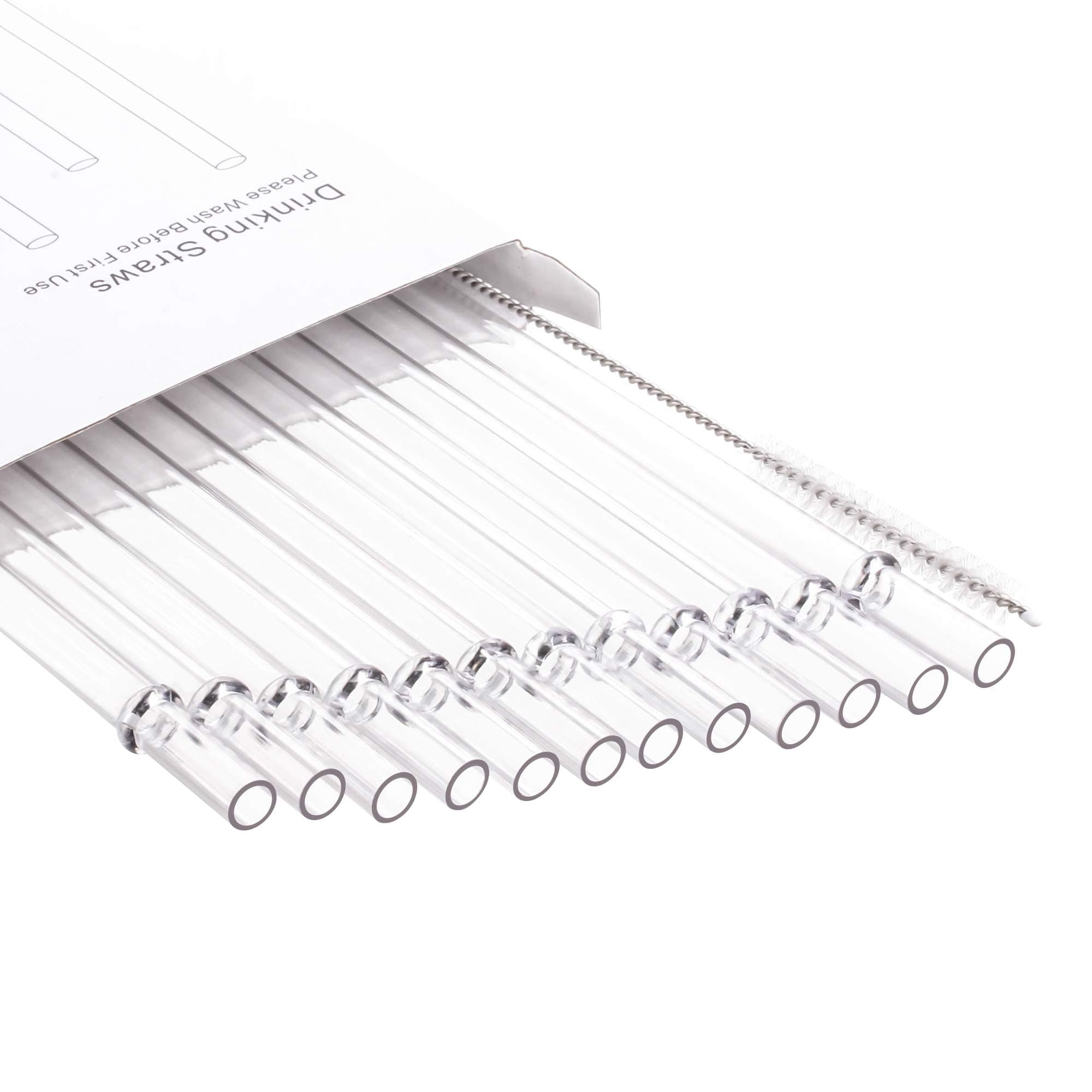 12" Long Clear Reusable Plastic Replacement Drinking Straws for 40oz 30oz 24oz Mason Jar,Tumblers, Set of 12 with Cleaning Brush (12inch,Clear)