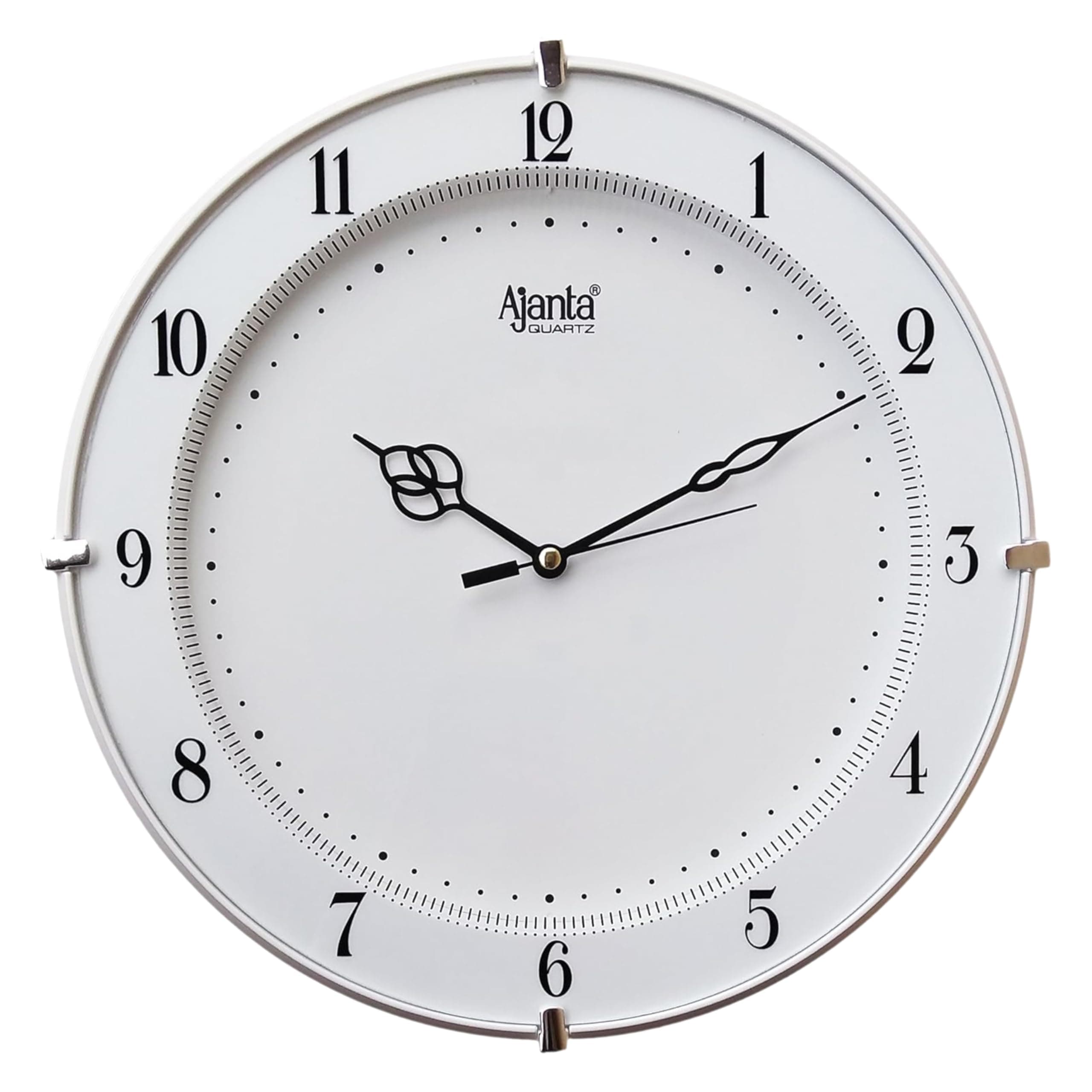 Plastic Step Movement Round Wall Clock (White, 19 cm x 19 cm x 3.6 cm)