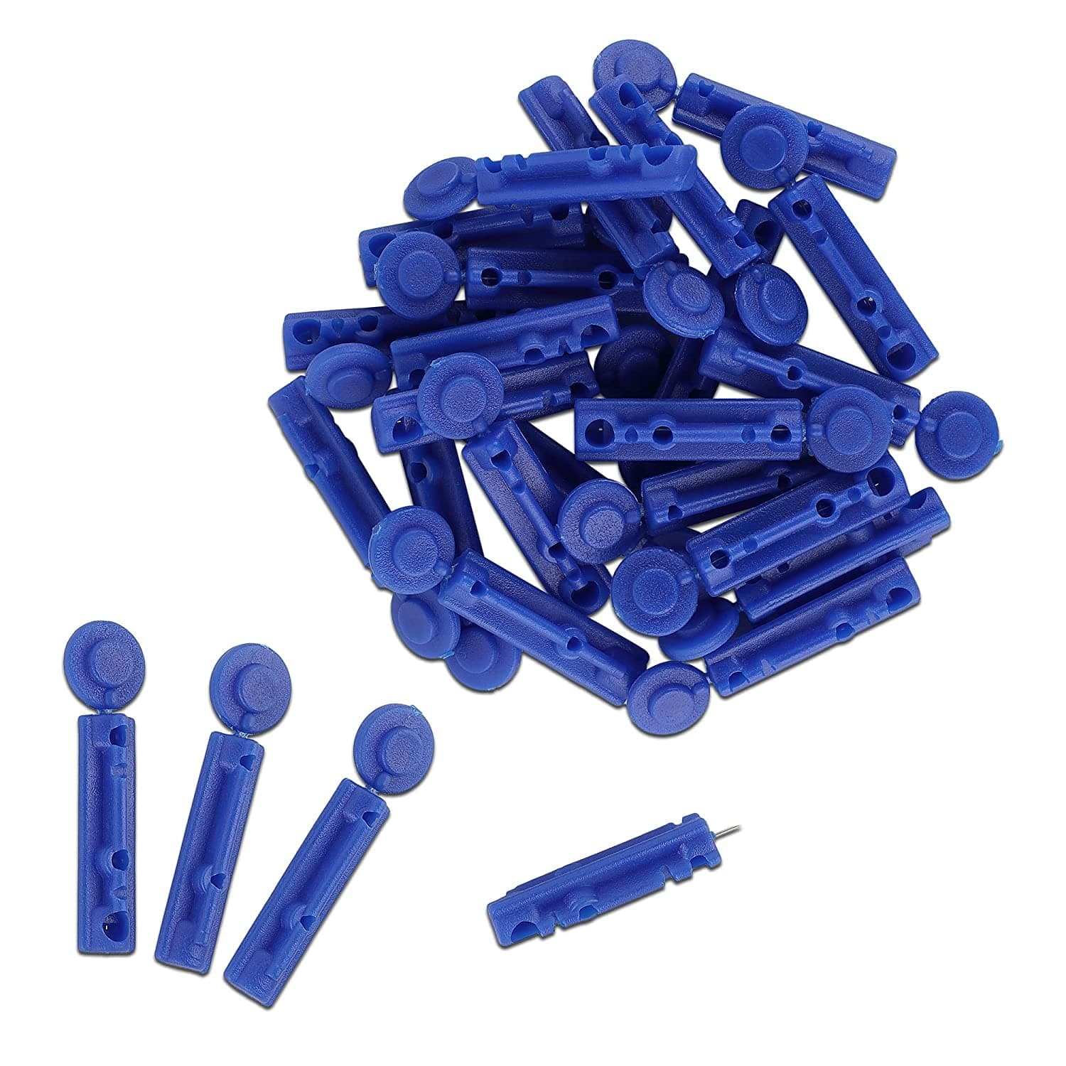 Control D Glucometer Round Blood Lancet 100 Pieces, Ultra Thin Needle with Tri-Bevel Tip, Blue