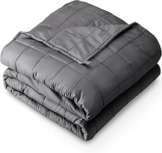 Bare Home Weighted Blanket Twin or Full Size 7lb (40" x 60") - All-Natural 100% Cotton - Premium Heavy Blanket Nontoxic Glass Beads (Grey, 40"x 60")