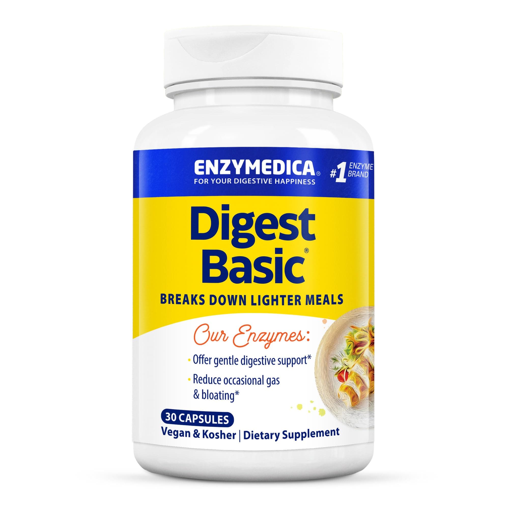 Enzymedica - Digest Basic, Essential Full Spectrum Digestive Enzymes, 30 Count