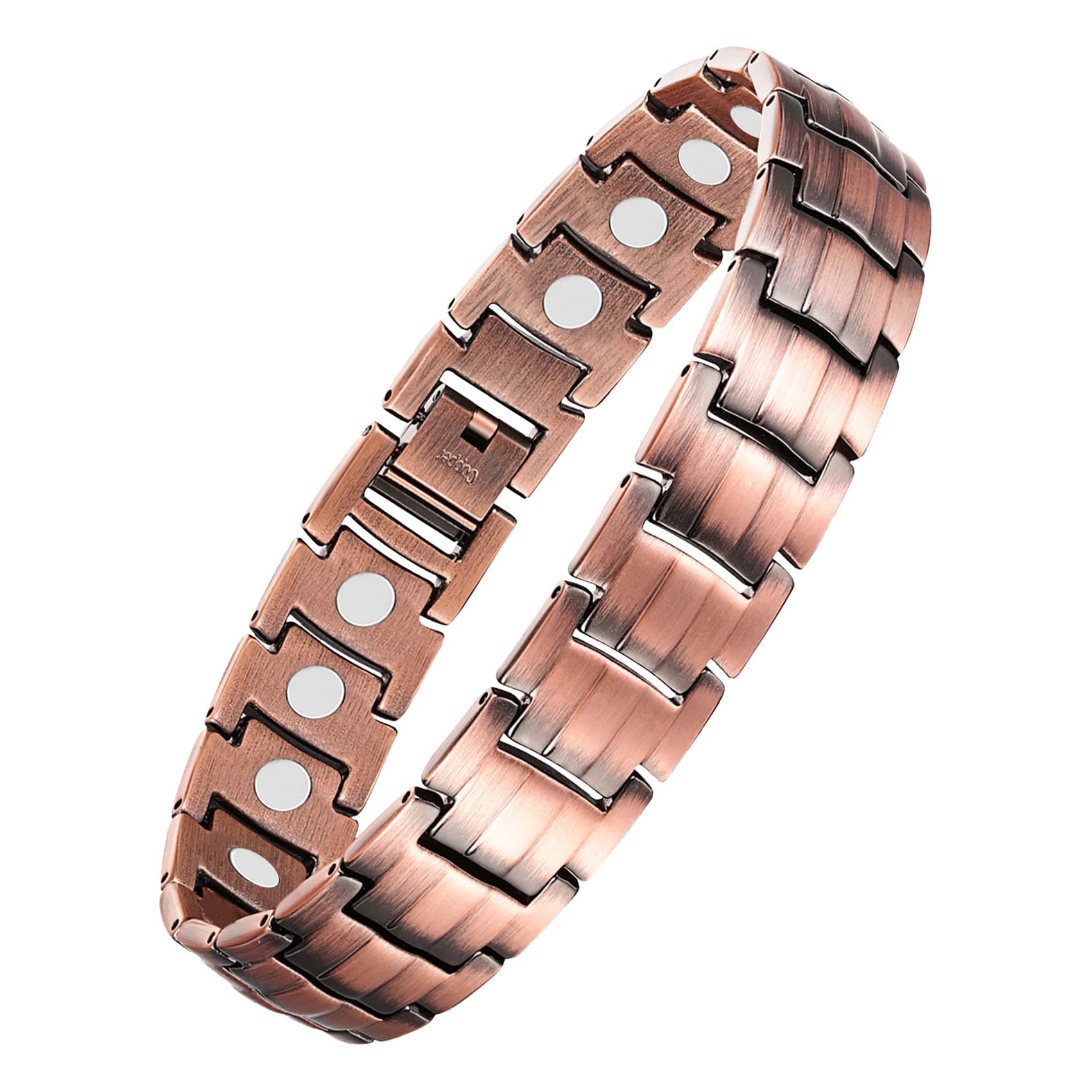 Feraco Copper Bracelet for Men - 99.99% Pure Copper Gift With Adjustable Sizing Tool, Magnetic Field Therapy Jewelry