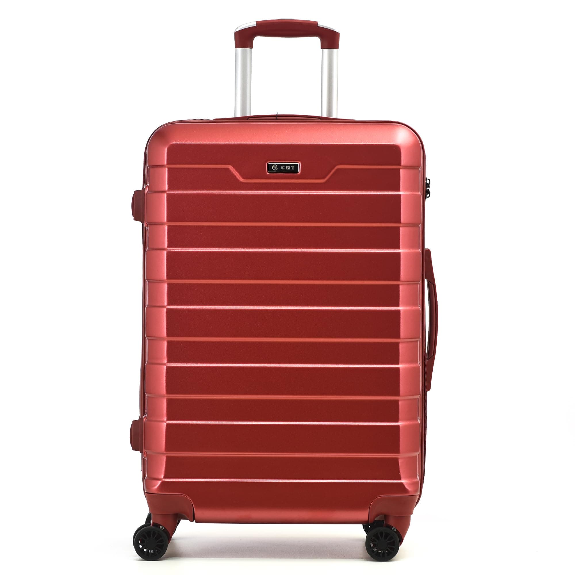 Suitcase Large Medium Cabin Size | Hard Shell | Lightweight | 4 Dual Spinner Wheels | Trolley Luggage Suitcase | Hold Check in Luggage | TSA Combination Lock (Red Wine, Cabin 20")