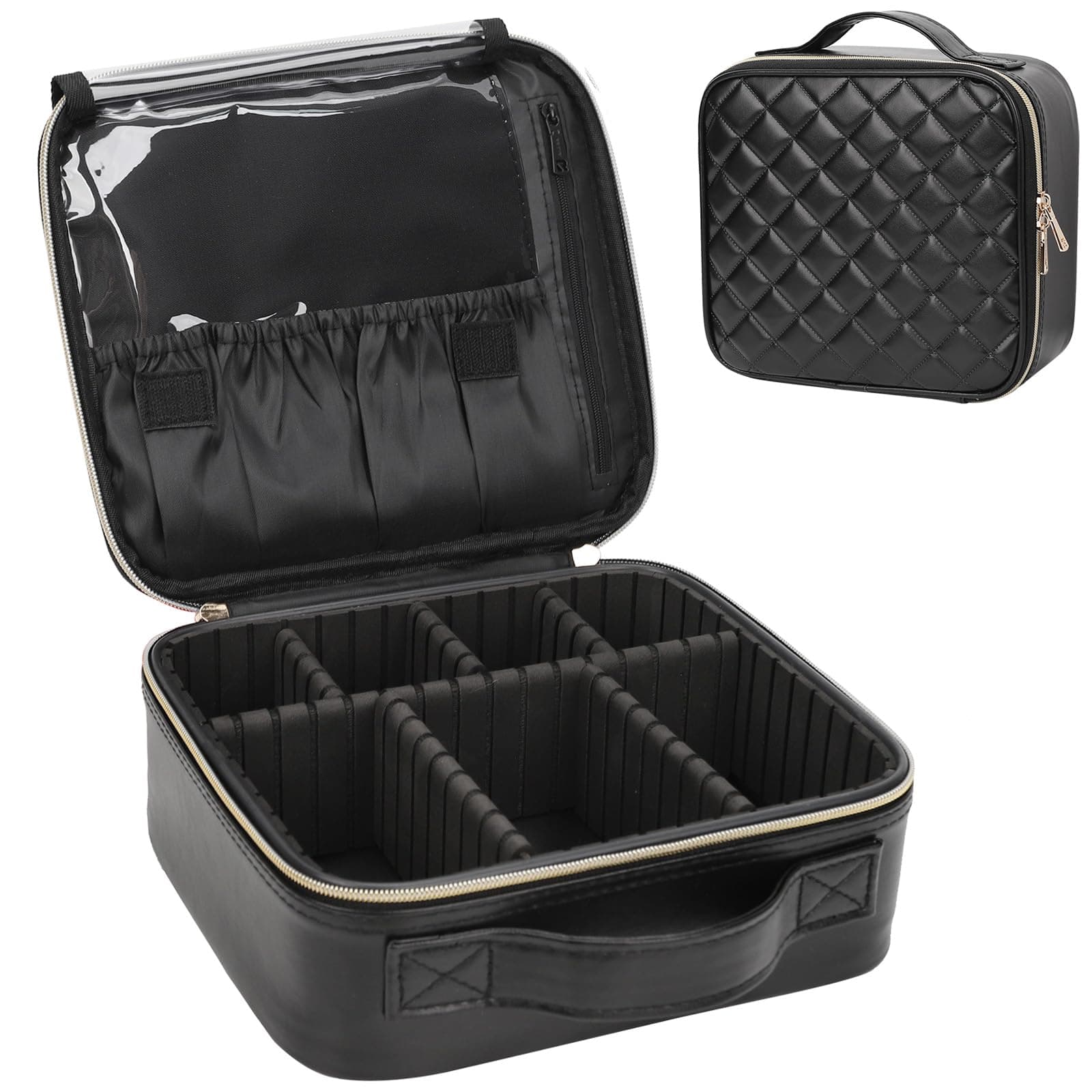 Relavel Rolling Makeup Case, Professional Makeup Artist Train Case