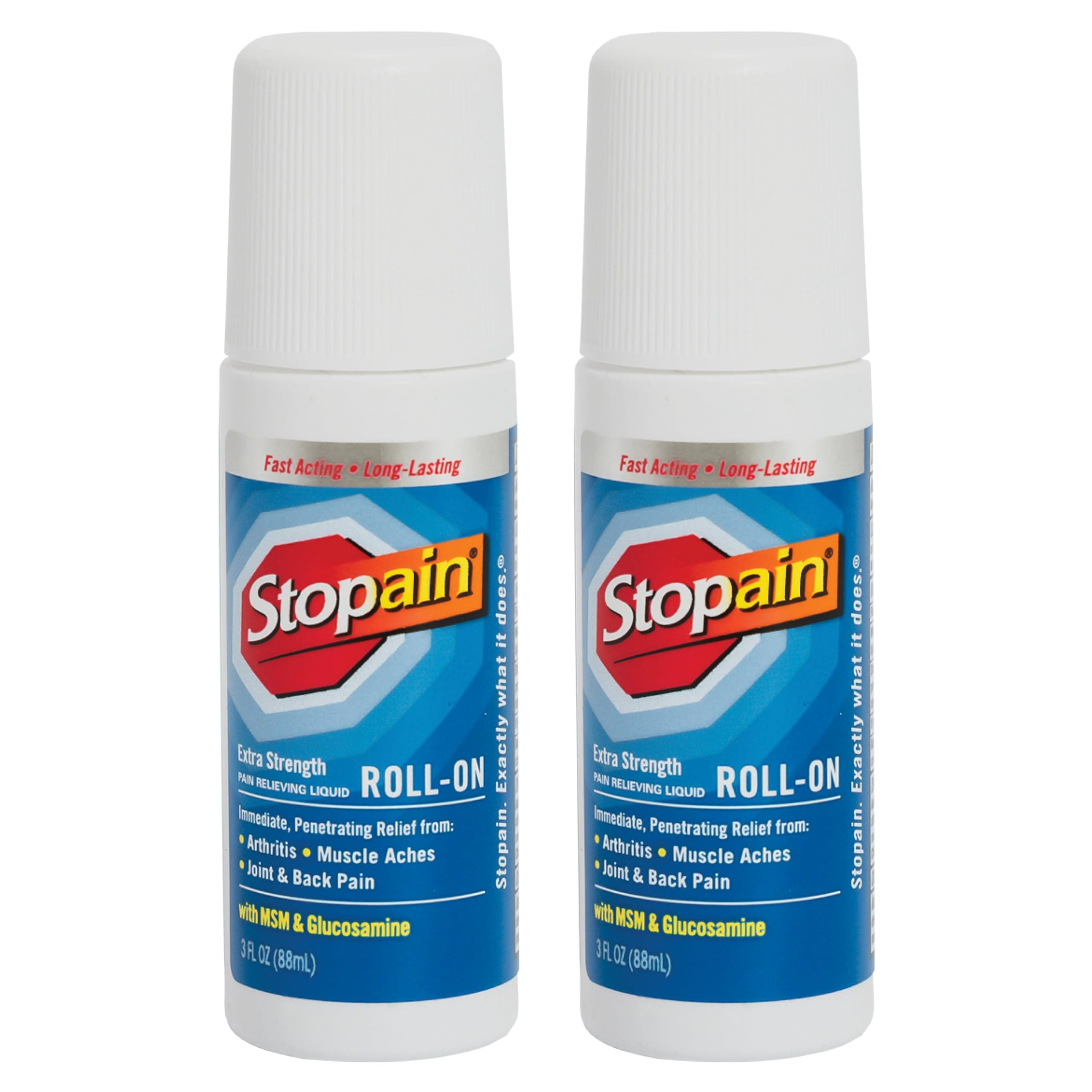 Stopain Extra Strength Pain Relief Roll-On 3 Ounce (2 Count) Relieves Muscle and Joint Pain : 2 Count