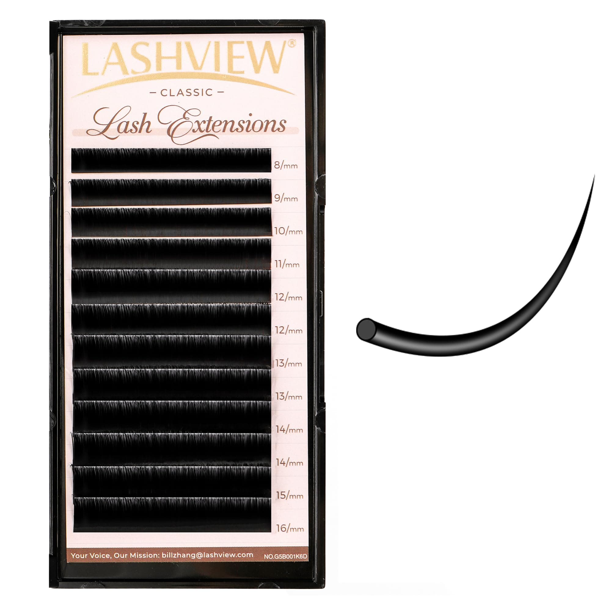 LASHVIEWClassic Lash Extensions, 0.15 CC Curl 10mm Mixed Eyelash Extensions, Professional Lash Trays for Lash Extensions (0.15 CC 8-16mm)