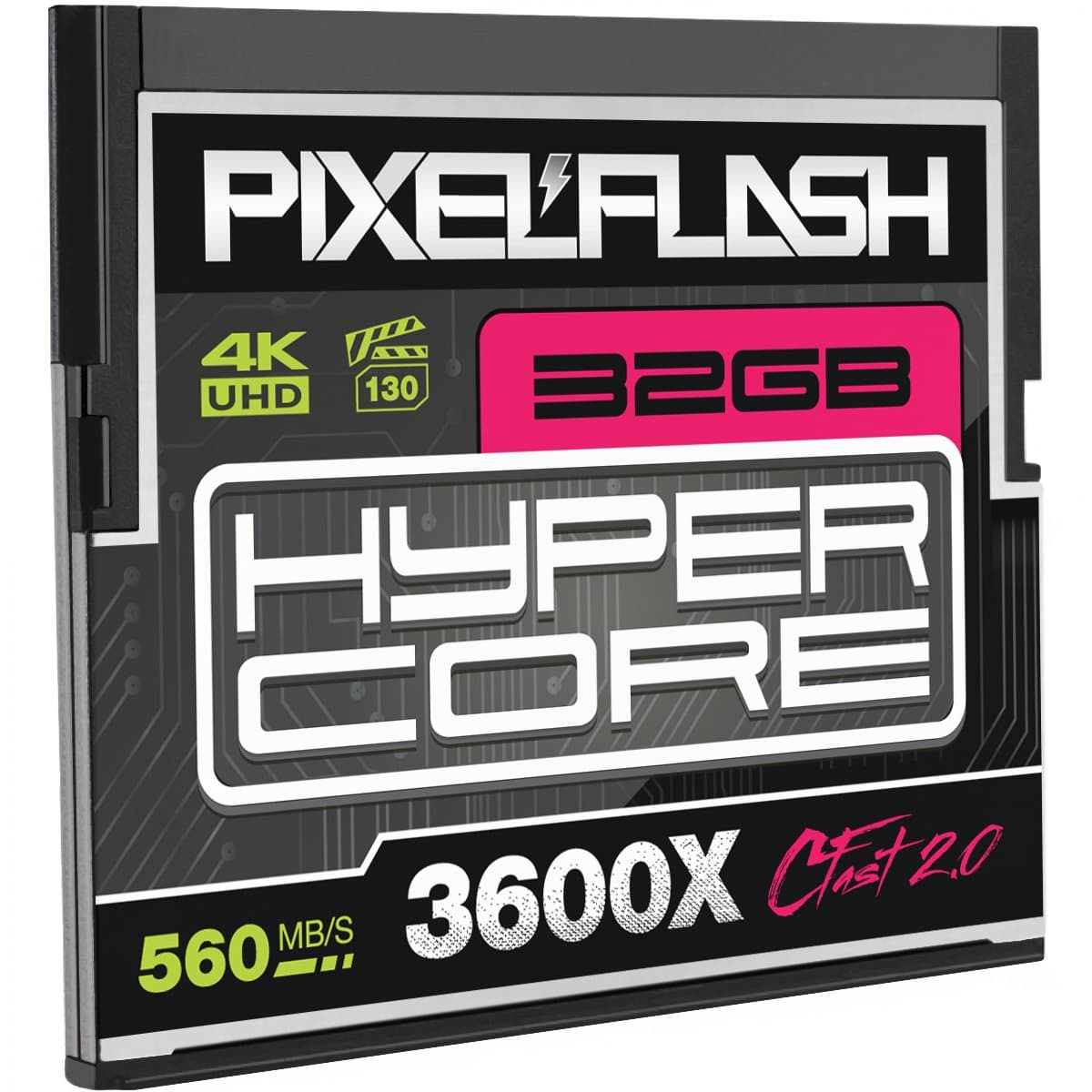 32GB PixelFlash HyperCore CFast 2.0 Memory Card 3600X up to 560MB/s SATA3 C Fast for Phase One, Leica, Canon, Hasselblad, Blackmagic Ursa and More