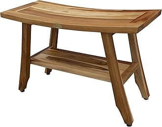 EcoDecorsShower Bench, natural, 28Lx12Wx18.5T