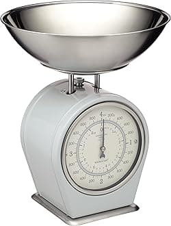 KitchenCraft Living Nostalgia Mechanical Kitchen Scales, 4 kg (8 lbs) - French Grey