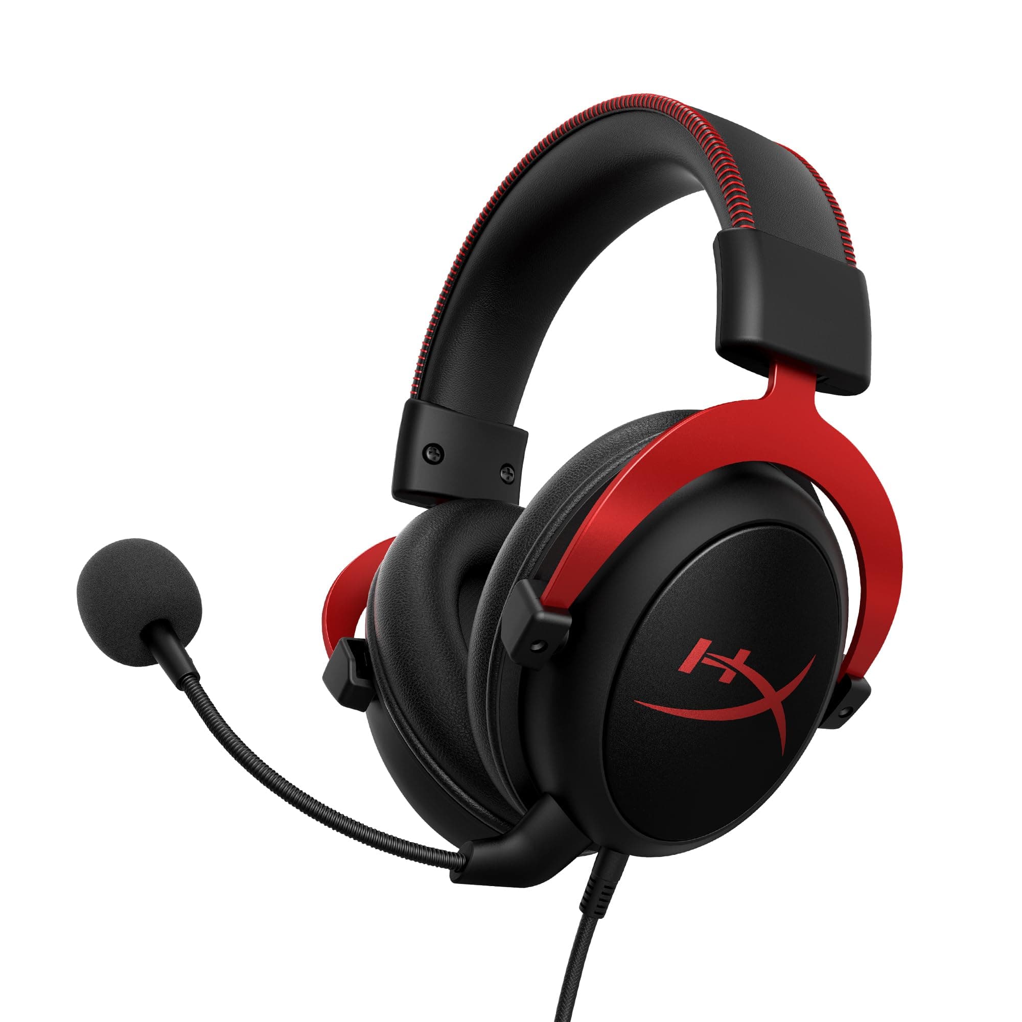 HyperX Cloud II Gaming Headset - 7.1 Surround Sound - Memory Foam Ear Pads - Durable Aluminum Frame - Multi Platform Headset - Works with PC, PS4, PS4 PRO, Xbox One, Xbox One S - Red (KHX-HSCP-RD)