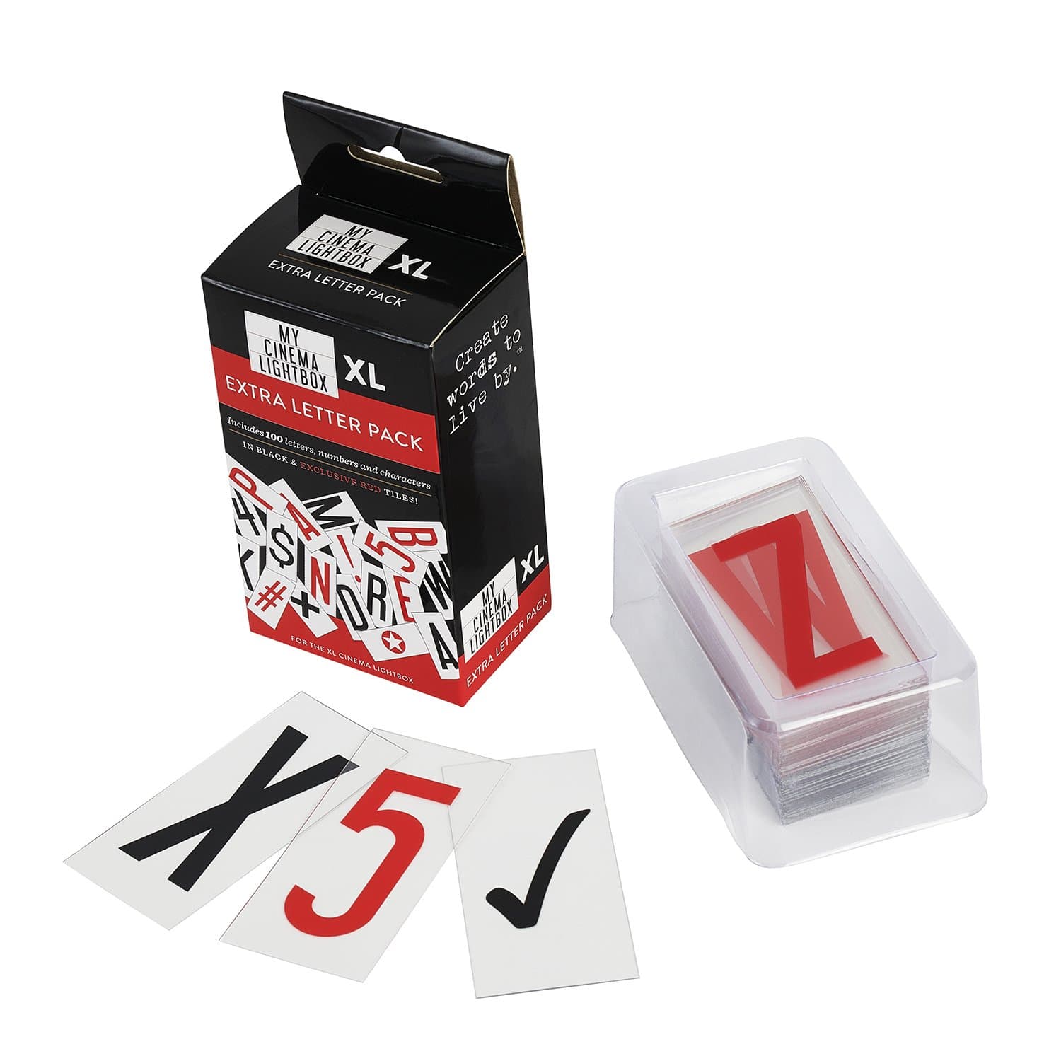 My Cinema Lightbox Extra Add (XL Marquee Light Box) 100 Black & Red Lightbox Numbers, A3, Red & Black Letter Pack - Store Signs