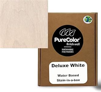 Wood Stain and Finishes - Eco-Friendly, Vivid Colors, Deep Pigment, Ready to Use, Water-Based, Low VOC, No Odor, & Easy Clean-Up. Gallon, Deluxe White