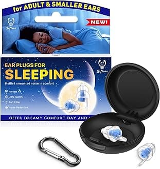 Ear Plugs for Sleeping Noise Cancelling, Ultra-Comfy Reusable Noise-Reducing Earplugs for Sleep, Deep Focus, Travel, Snoring, Noise Sensitivity, Hearing Protection for Small Ear Canals, 31dB, BU