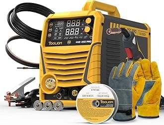 TOOLIOM Aluminum MIG Welder with Pulse 250A 110V/220V Dual Voltage 6 in 1 Multifunctional Welding Machine Pulsed MIG/Gas MIG/Flux Core/Spool Gun MIG/Lift TIG/Stick