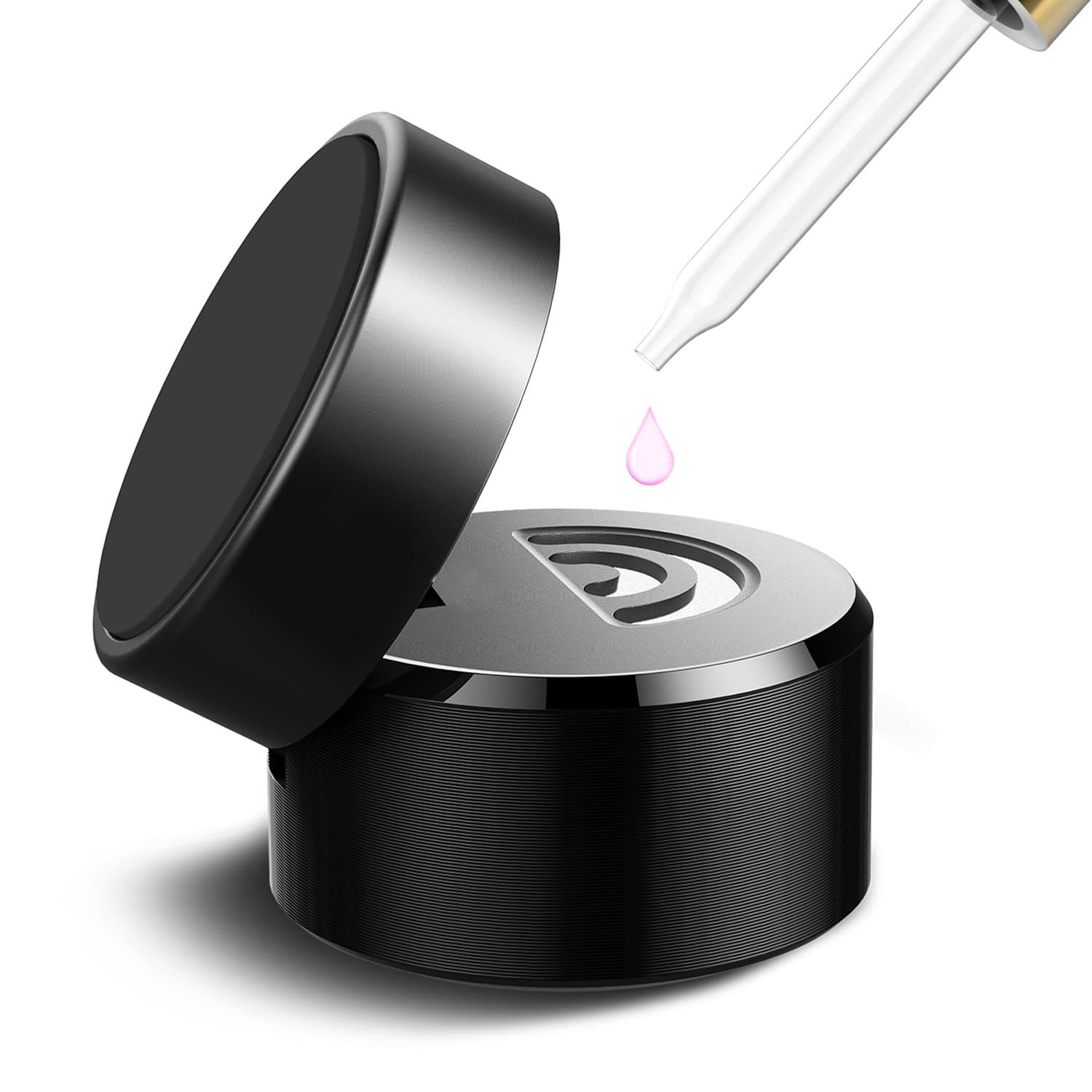 2-in-1 Car Phone Mount & Oil Diffuser, [Gift Choice] Patented Universal Stick on Dashboard Magnetic Car Cell Phone Stand Holder with Built-in Perfume Essential Oil Refill Chamber – Black