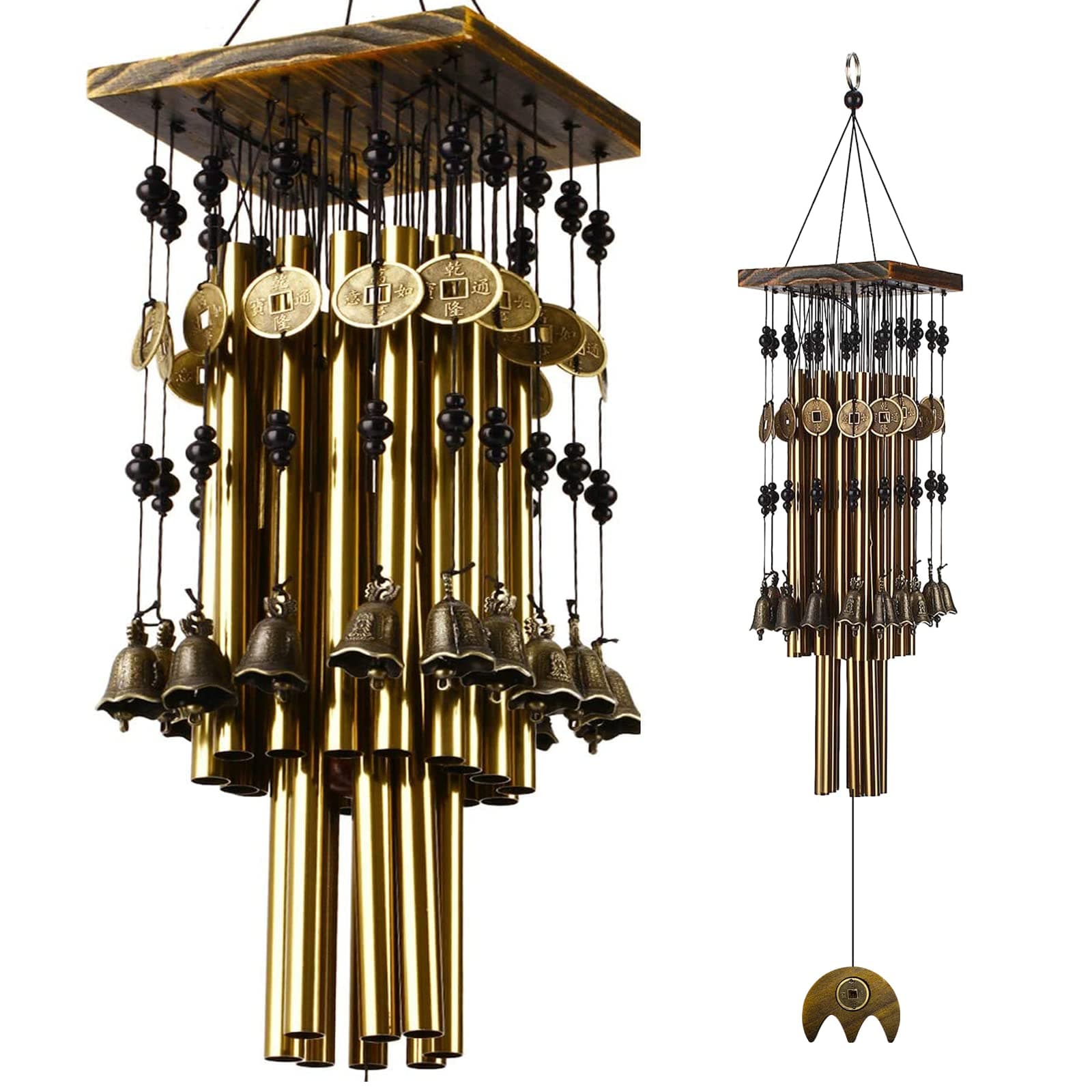 Brassiness Wind Chime 24 Tube Metal Windbell Money Drawing Wind Chime