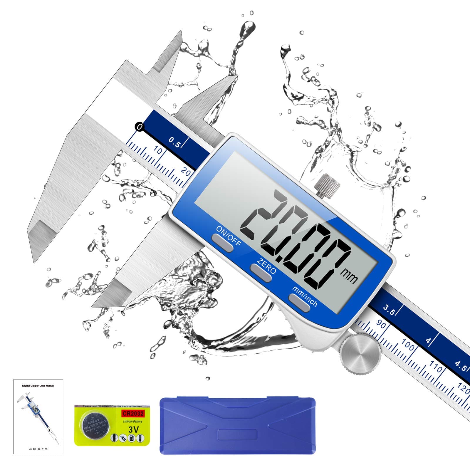 Qfun 6 inch Caliper Measuring Tool(Blue)