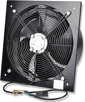 Industrial Ventilation Extractor Axial Exhaust Commercial Air Blower Fan (22 Inches 550mm) 7900m3/h Black (Heavy Duty Metal Without Speed Control Regulator)