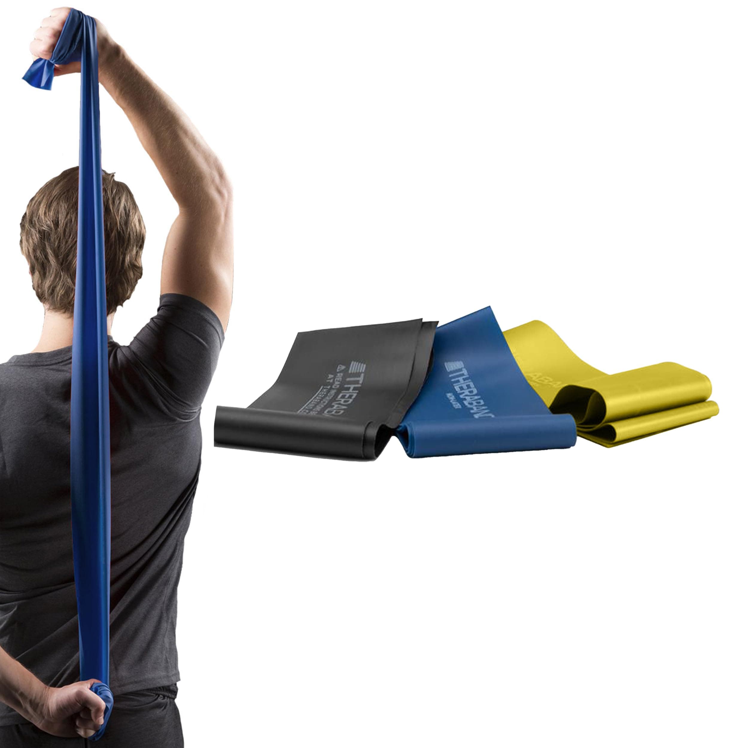 Resistance Bands Set, Professional Elastic Band For Upper & Lower Body Exercise, Strength Training without Weights, Physical Therapy, & Pilates, Yellow & Blue & Black, Advanced