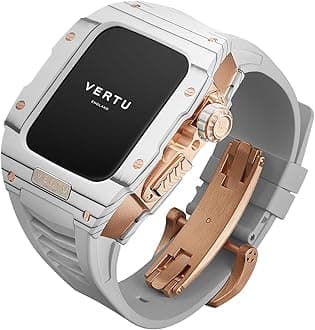 VERTU H1 Smart Watch for Men, Carbon Fiber Mechanical Smartwatch for Android with 1.85" Sapphire Display, Answer/Make Call, Fitness Watch, Blood Oxygen, Heart Rate and 100+ Sports Modes (White&Gold)