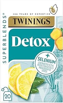 Superblends Detox - Lemon, Ginger & Burdock Root Herbal Tea Infusion with Fennel & Selenium, 80 x Biodegradable Tea Bags