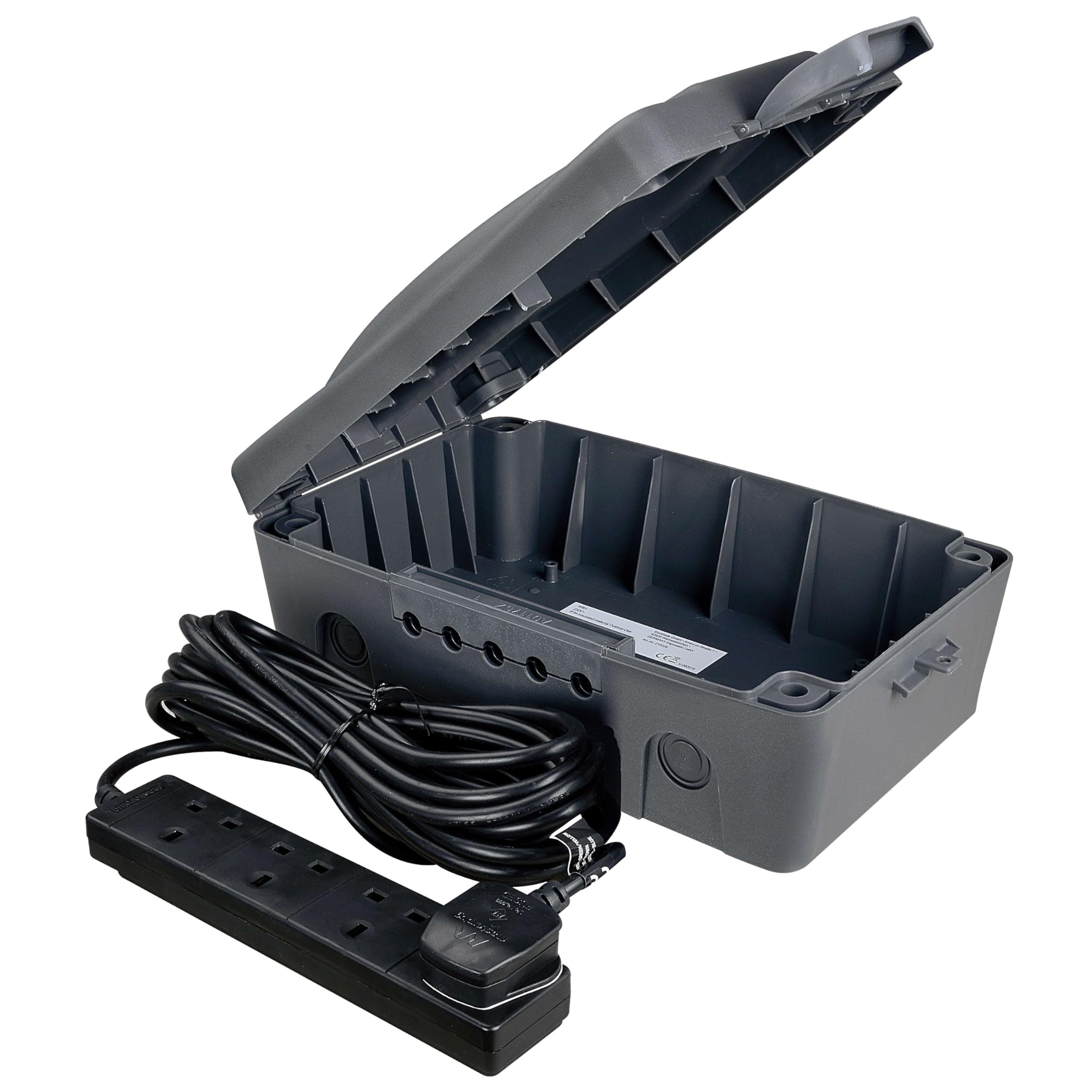 Weatherproof Box with 4 Socket 10m Extension Lead