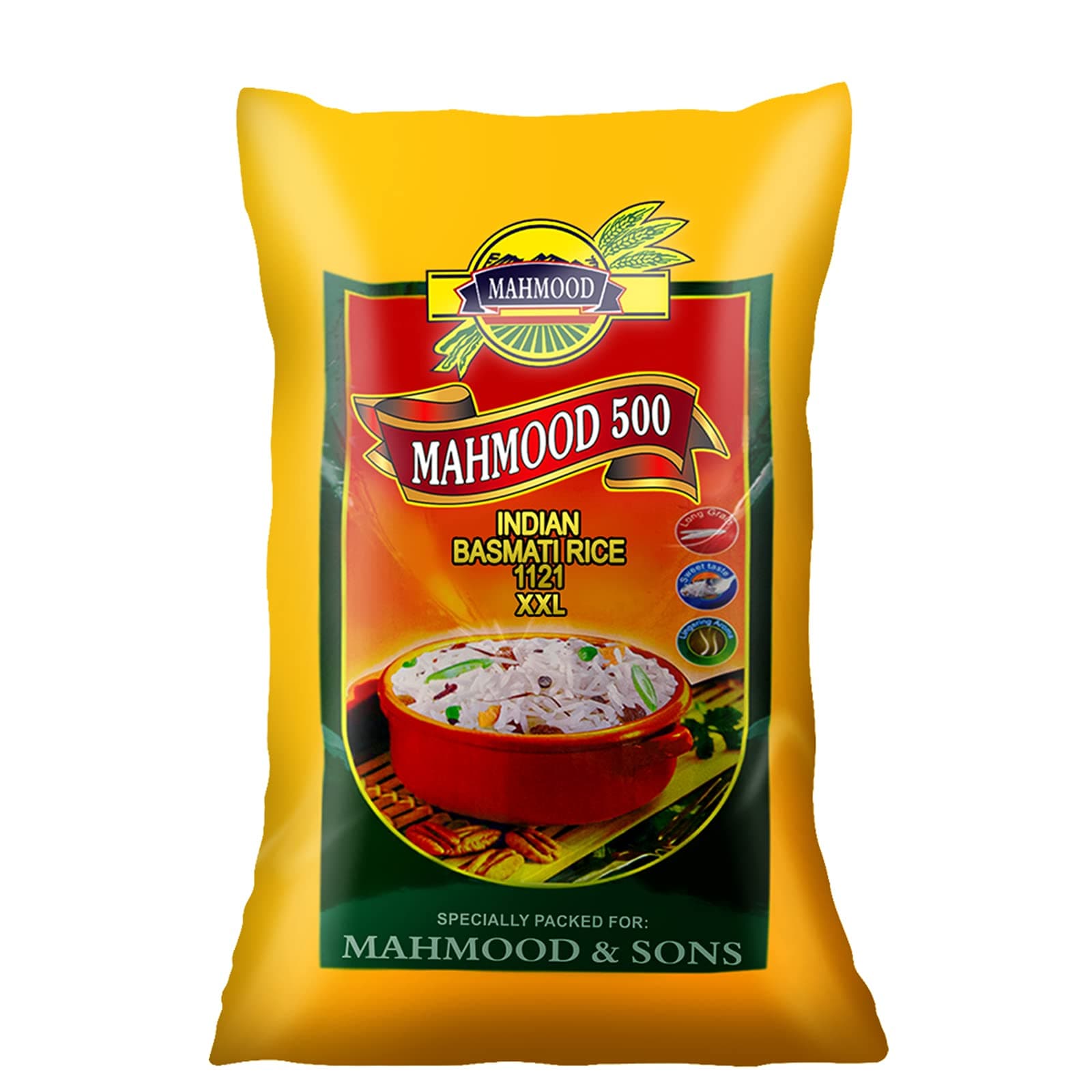 Mahmood 500 Indian 1121 Basmati Rice, 10 Kg