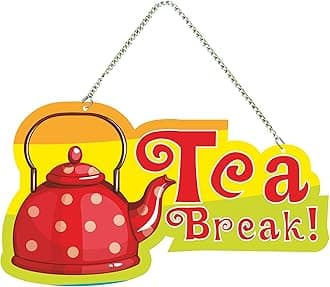 Artvibes Tea Break Quote Wall Hanging for Home Decor