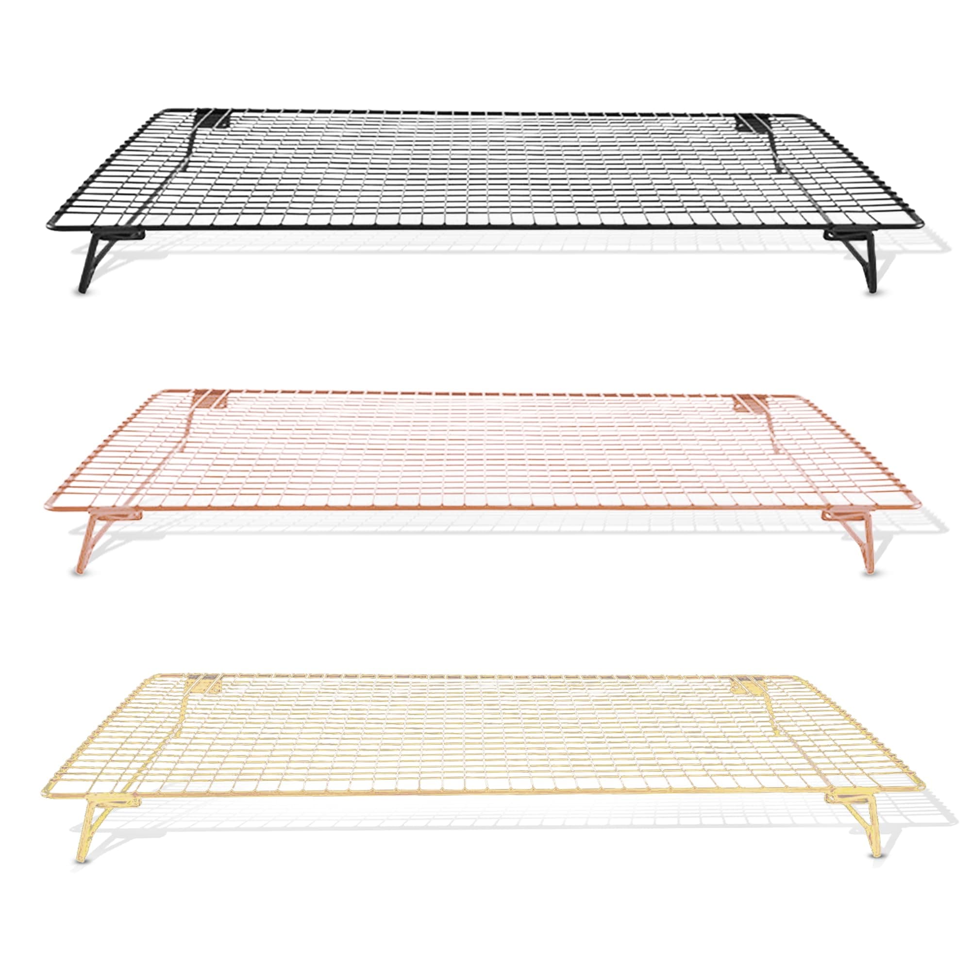 2-pack Cooling rack for baking, cooking, roasting, grilling, black, gold, rose gold,cookie cake pan (ROSE GOLD), 43.18cm x 27.94cm x 7cm