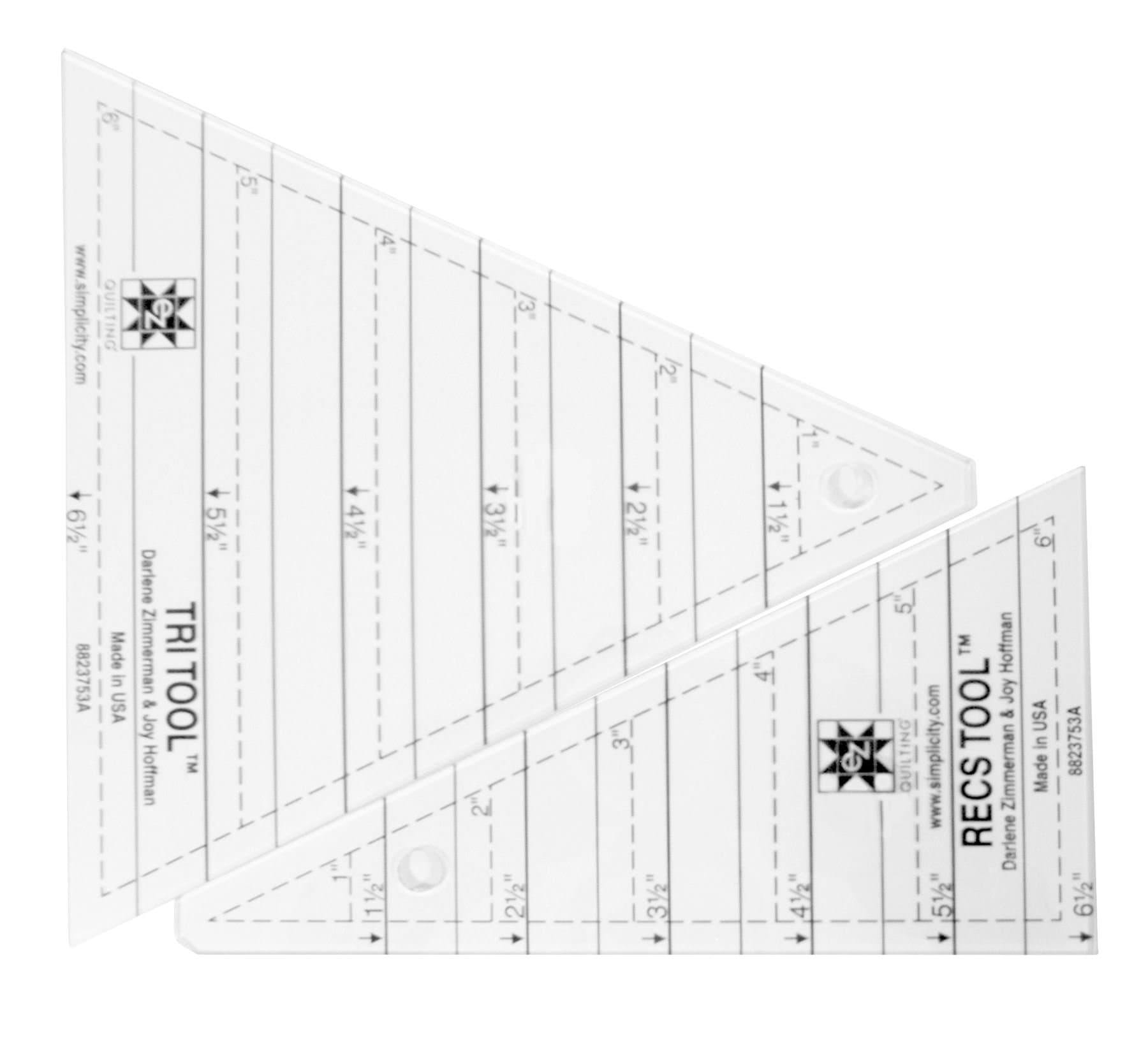 Tri-Recs Tools Triangle Rulers Acrylic Quilting Template