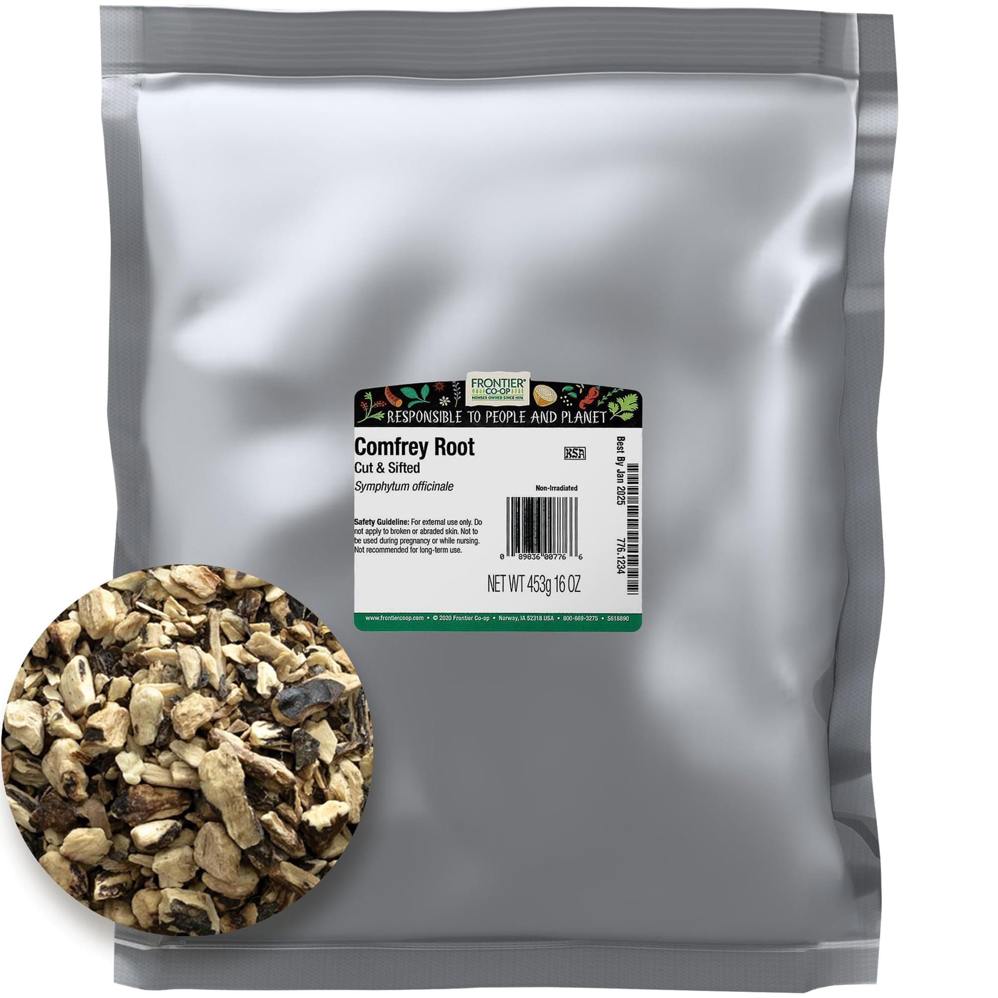 Frontier Co-op Comfrey Root, Cut & Sifted Natural Products 1 lbs Bulk