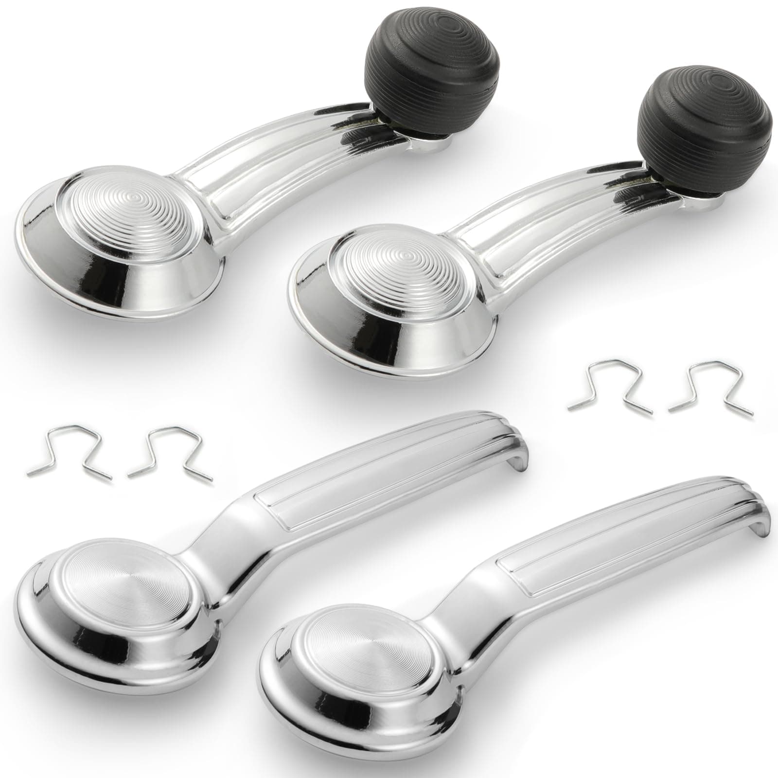 Window Crank Handle & Interior Door Handle Set for 1967-1996 Buick/Chevrolet/GMC Trucks SUVs Models,Chrome,Set of 4