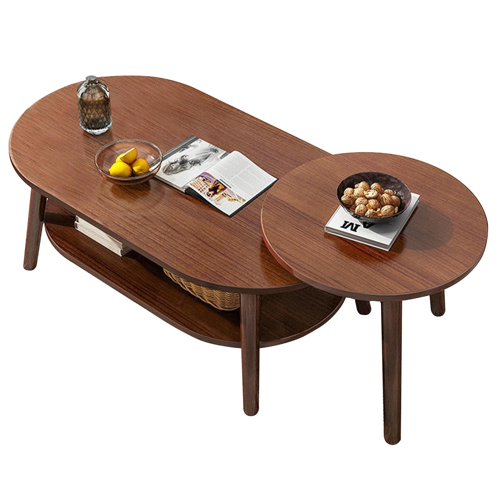 Occuwzz Adjustable 2-Tier Coffee Table,The Versatile and Modern Minimalist Side Table for Living Room and Balcony (Model A)